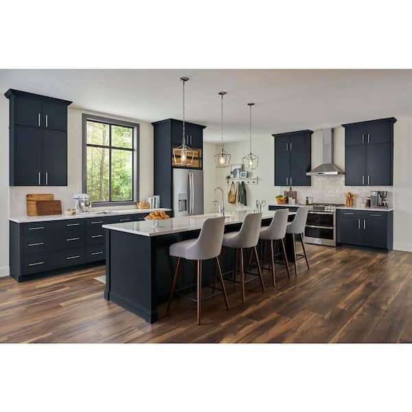 Leyton 18 in. W x 24 in. D x 90 in. H Ready to Assemble Plywood Slim Shaker Pantry Kitchen Cabinet in Ink Blue