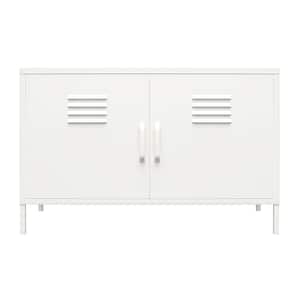 Simpli Home Burlington Solid Wood 30 in. Wide Transitional Low Storage  Cabinet in White AXCBUR14-WH - The Home Depot