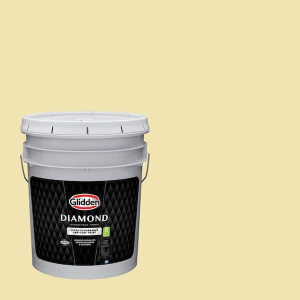 Glidden Diamond 5 gal. PPG1108-3 Butter Cookie Eggshell Interior Paint with Primer