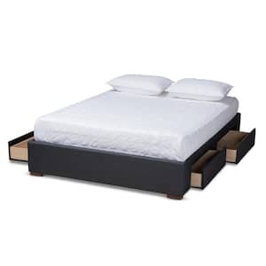 Leni Charcoal Queen Platform Storage Bed Frame