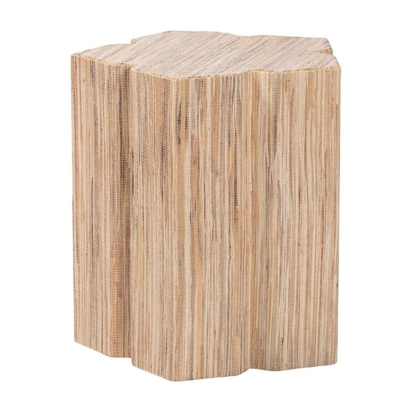 bali & pari Janeth 16 in. Natural Specialty Natural Grasscloth End Table