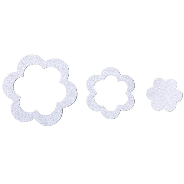 SlipX Solutions Adhesive Flower Treads in White (21-Count)