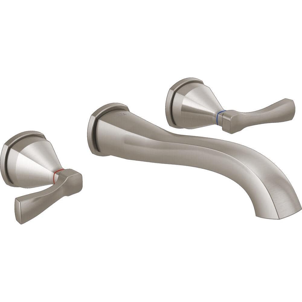 Modern Stainless Steel Wall-Mounted Widespread Bathroom Faucet
