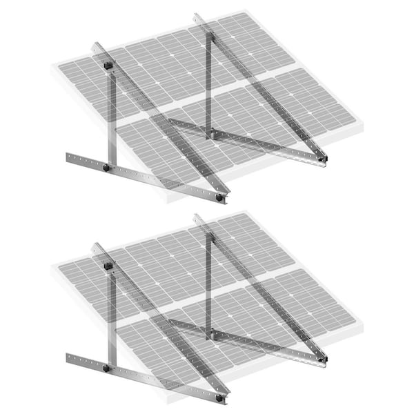 VEVOR 2 Sets Solar Panel Mounting Brackets 45 in. 0 to 90° Adjustable Tilt Mount Brackets Support 100-400W Solar Panels