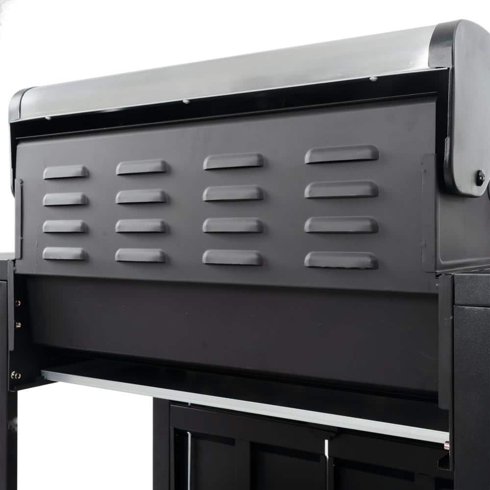 Stainless Steel 4-Burner Propane Gas Grill with Side Burner