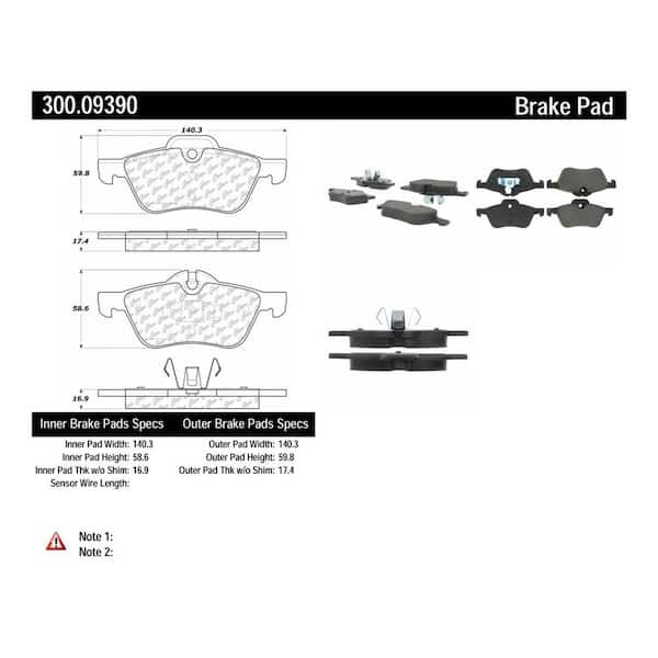 Centric Parts Disc Brake Pad Set 2002-2008 Mini Cooper 1.6L