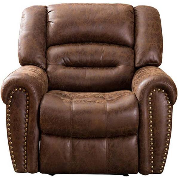 classic reclining overstuffed single seat bonded leather recliner chair