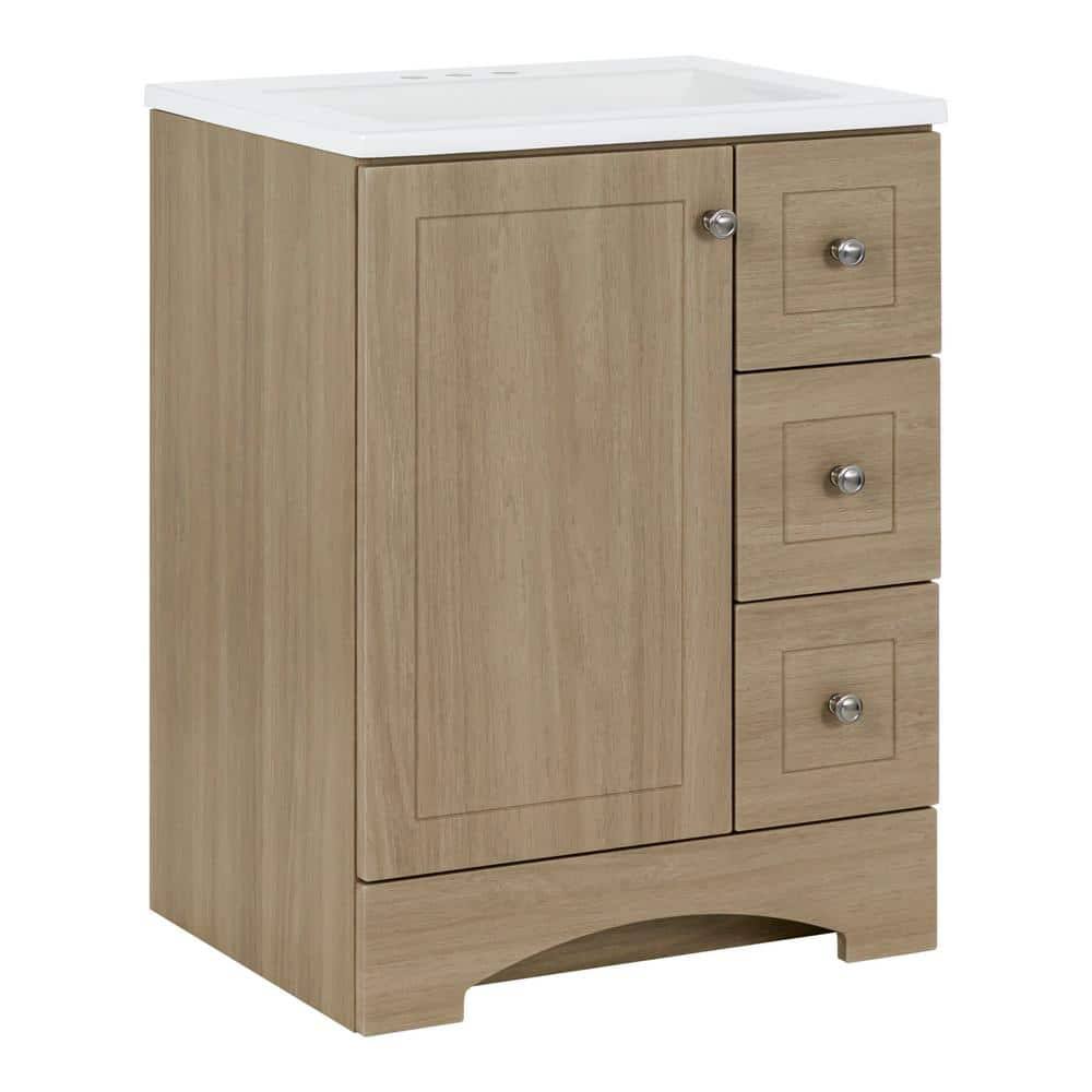 Reviews For Glacier Bay Lancaster 25 In. Single Sink Beige Oak Bath 