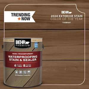 1 gal. #ST-141 Tugboat Semi-Transparent Waterproofing Exterior Wood Stain and Sealer