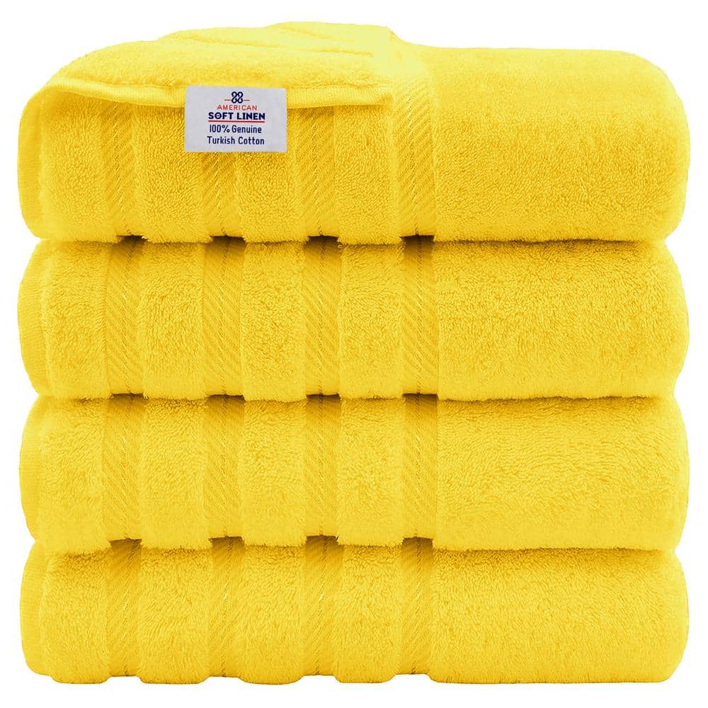 American Soft Linen Bath Towel Set, 4 Piece 100% Turkish Cotton Bath Towels,  27x54 inches Super Soft Towels for Bathroom, Rockridge Gray  Edis4BathMalE124 - The Home Depot