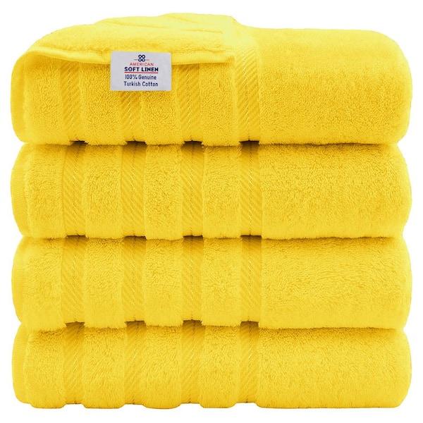 American Fluffy Towel 4-Piece Bath Towel Set Turkish Cotton, Contains 4  Oversized Bath Towels (27 x 54 Inches) -Highly Absorbent Towels for  Bathroom