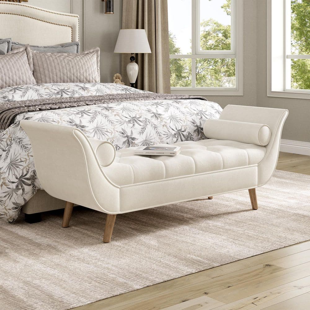 Ismere CHRISTOPHER KNIGHT HOME Ismere Modern Beige Button Tufted Velvet ...