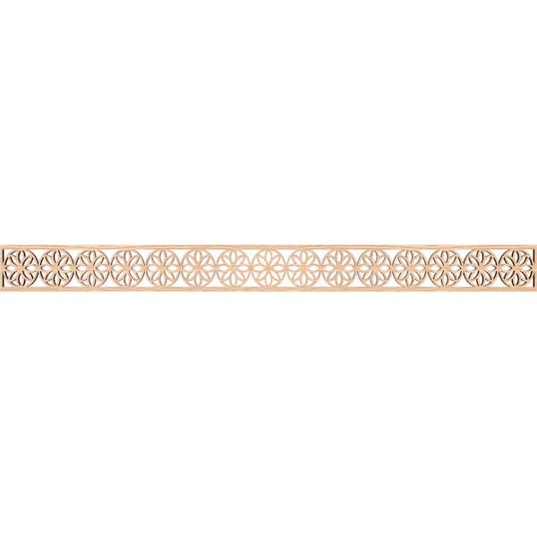 Ekena Millwork Blume Fretwork 0.375 in. D x 46.375 in. W x 4 in. L Red Oak Wood Panel Moulding