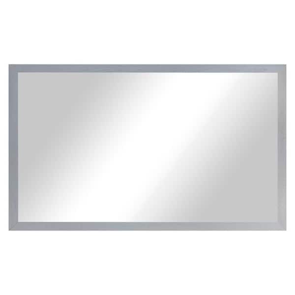 2 in Grey Frame (30 in. W x 45 in. H) Oak Hardwood Rectangle Wall Mirror
