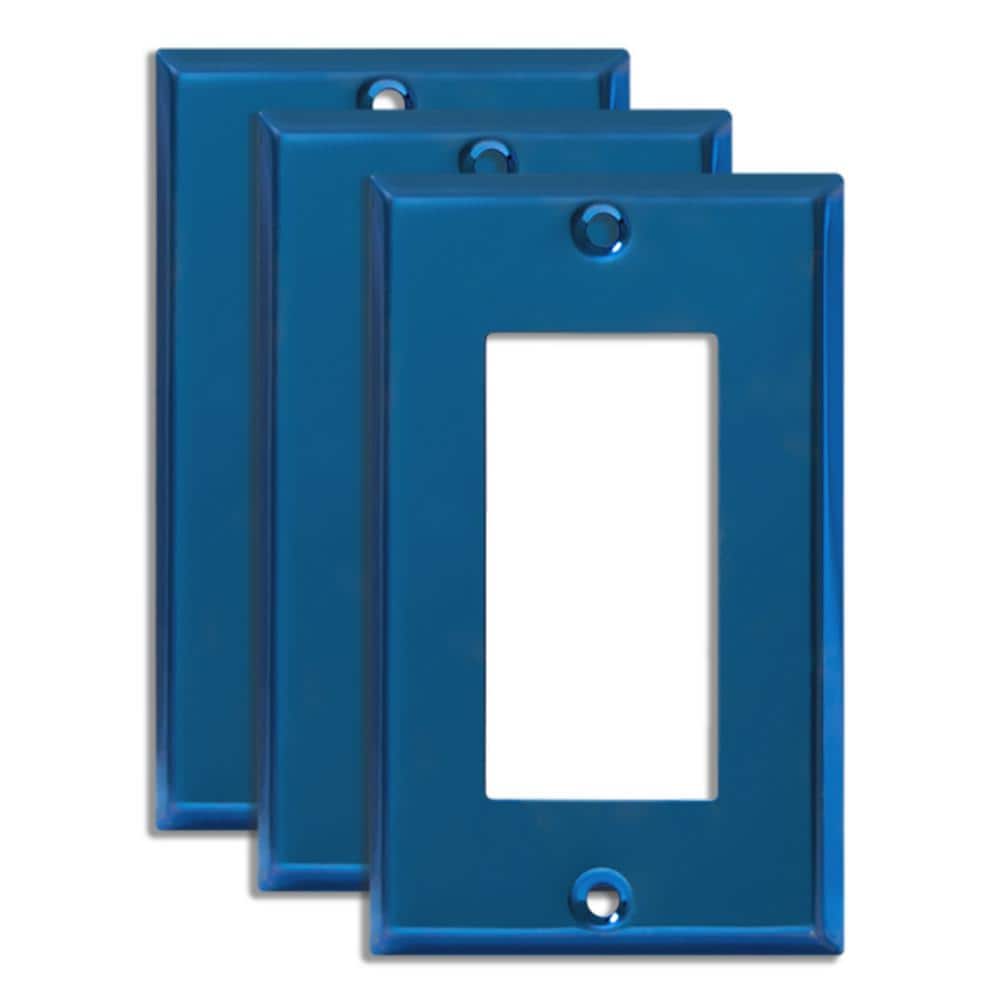 1-Gang Decorator Rocker Metal Wall Plate, Polished Blue (3-Pack) price history on PriceWatchPro