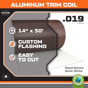 14 in. x 50 ft. Royal Brown Over Birch White Aluminum Trim Coil