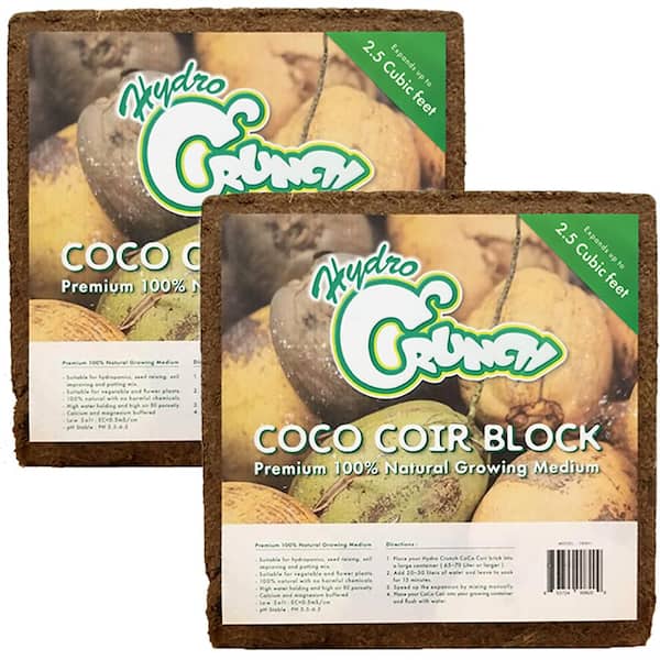 Hydro Crunch 2.5 cu. ft. Coco Coir Block of Soilless Growing Media (2-Pack)