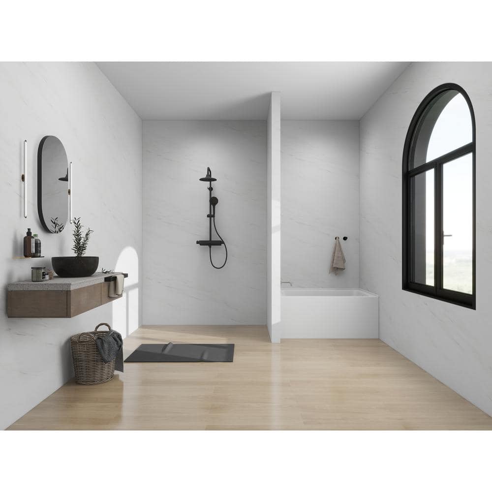 White Acrylic Alcove Skirt Bathtub with Left Drain