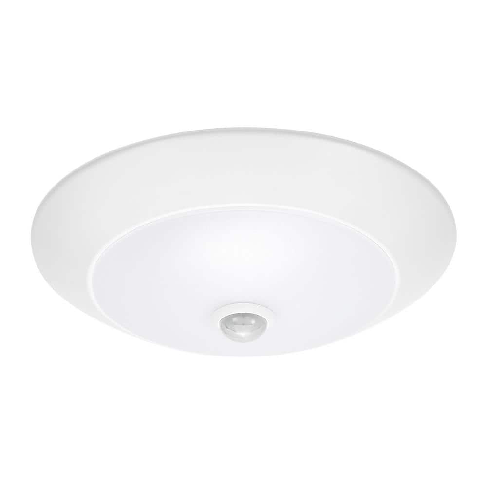 White Round LED Motion Sensor Flush Mount Ceiling Light