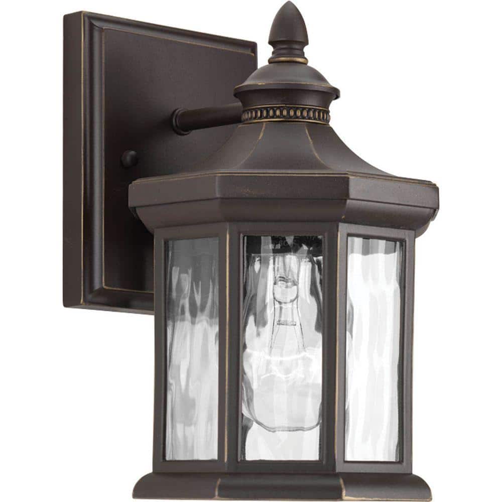 Edition Collection 1-Light Antique Bronze Water Glass Traditional Outdoor Small Wall Lantern Light price history on PriceWatchPro