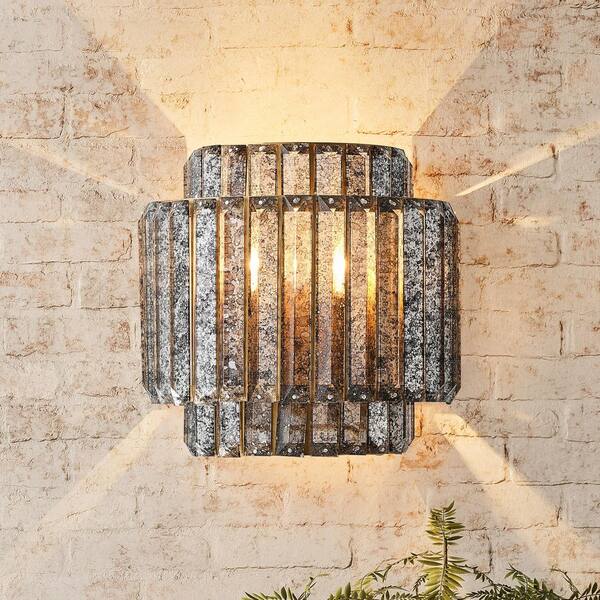 Parrot Uncle 5.1 in. 1-Light Indoor Black Crystal Wall Sconce