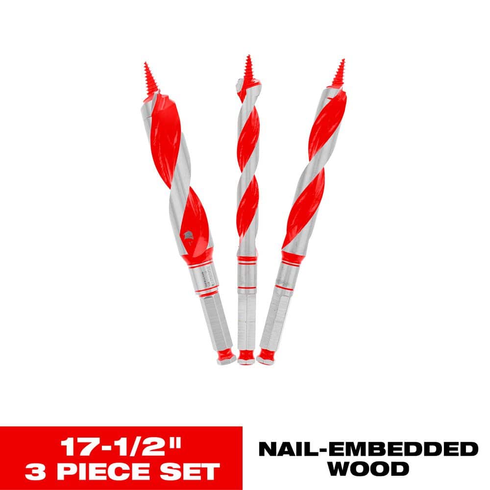 High Carbon Steel Auger Bit Set for Wood and Nail-Embedded Wood (3-Piece) price history on PriceWatchPro