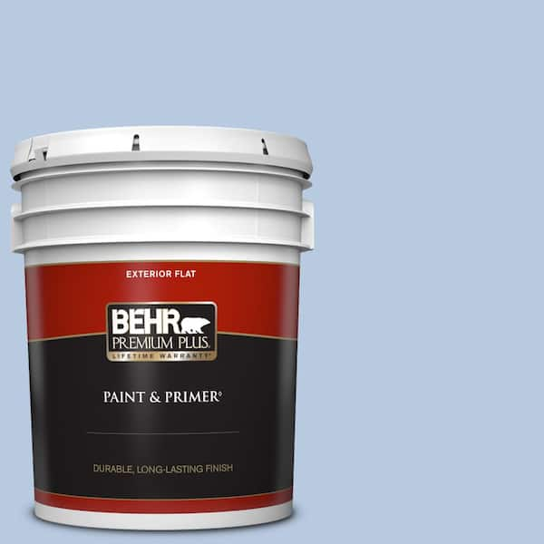 BEHR PREMIUM PLUS 5 gal. #590C-3 Mystic River Flat Exterior Paint & Primer