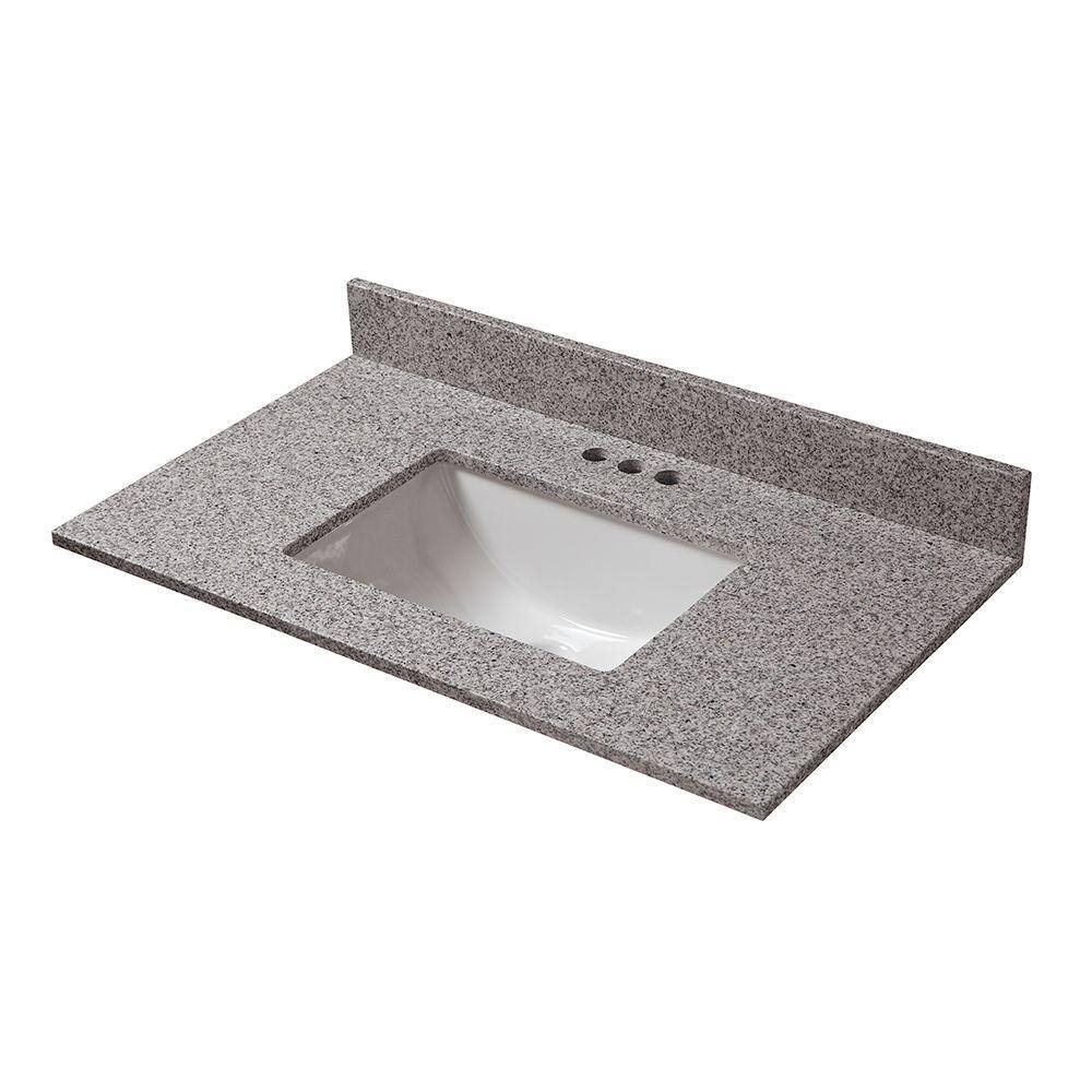 Home Decorators Collection 37 In W X 19 In D Granite Vanity Top In Napoli 36196 The Home Depot