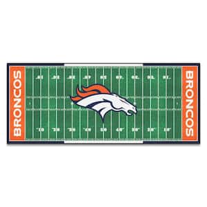 Denver Broncos 3 ft. x 6 ft. Football Field Rug Runner Rug