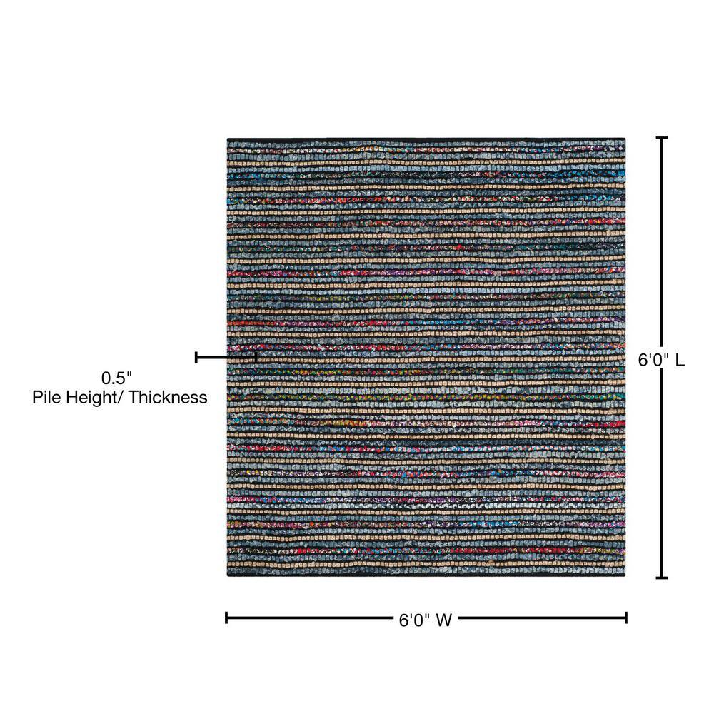 Cape Cod Handwoven Multi-Color Cotton Square Area Rug