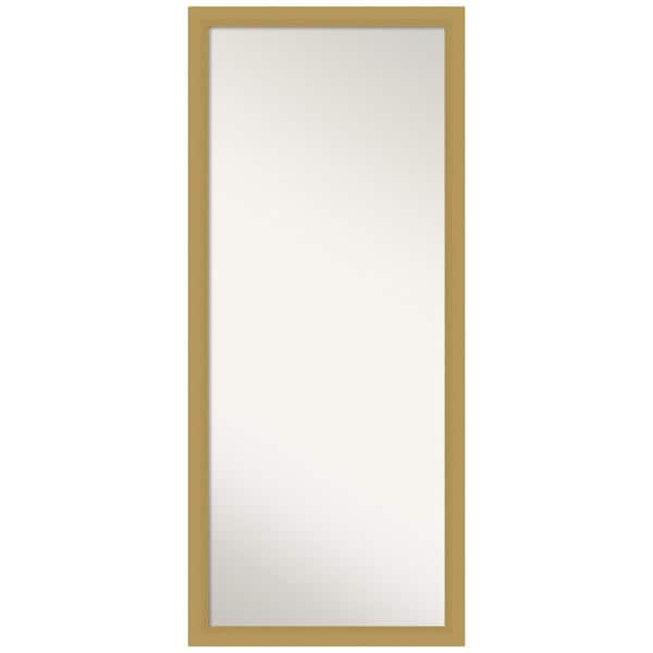 Amanti Art Grace 63.5 in. x 27.5 in. Modern Classic Rectangle Framed Gold Floor Leaning Mirror