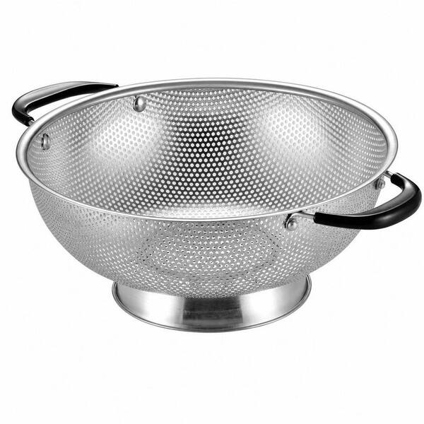 18/8 Stainless Steel Colander with Riveted and Heat Resistant Handles, Easy Grip Micro-Perforated 5 qt. Colander