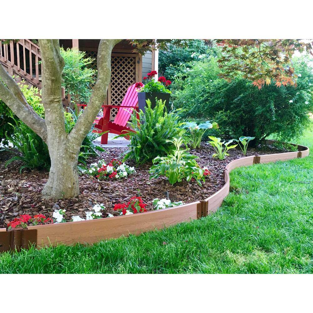 Light Brown Composite Curved Landscape Edging Kit