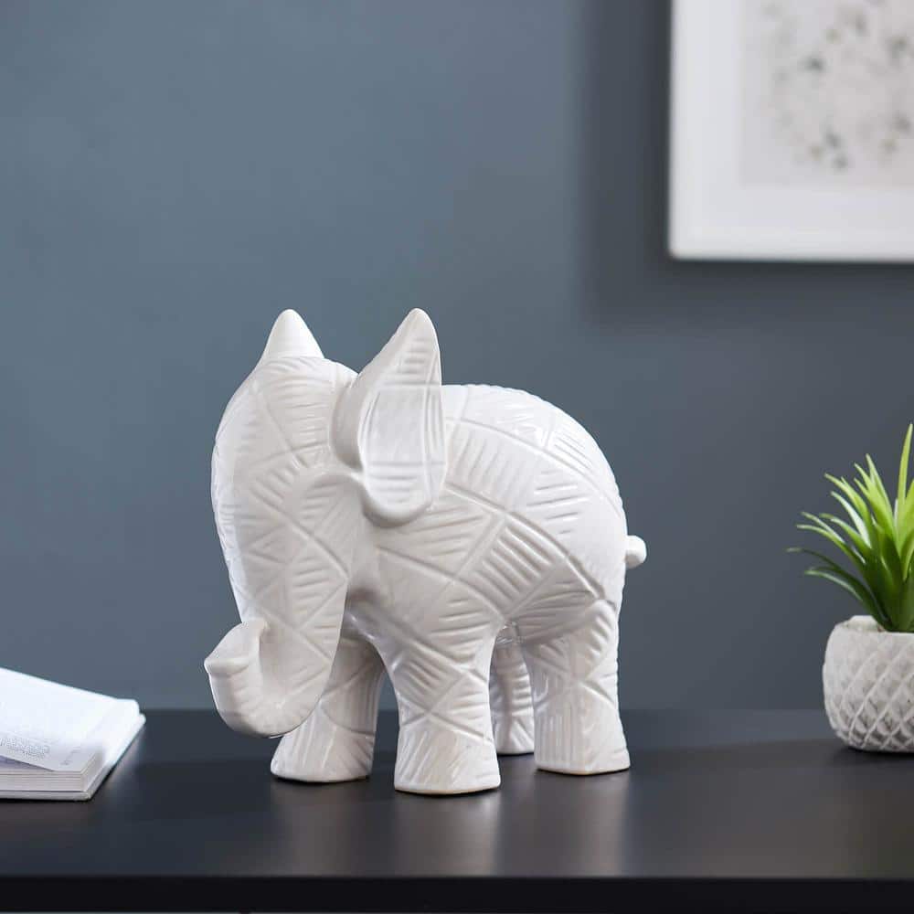 Textured White Large Elephant