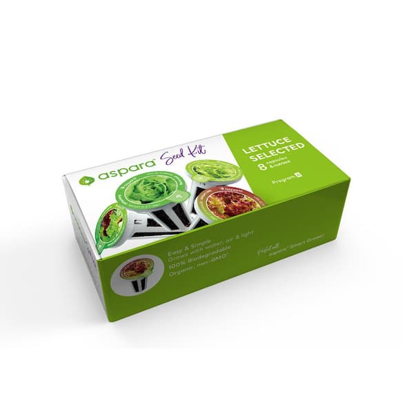 aspara Organic Lettuce Selected 8 Capsule Seed Kit