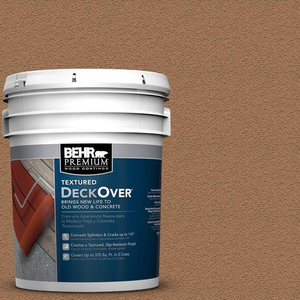 BEHR Premium Textured DeckOver 5 gal. #SC-146 Cedar Textured Solid Color Exterior Wood and Concrete Coating