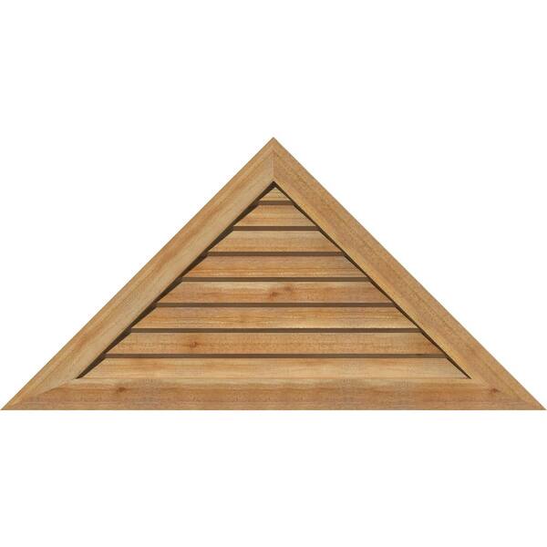 Ekena Millwork 89.125" x 22.375" Triangle Unfinished Rough Sawn Western Red Cedar Wood Gable Louver Vent Non-Functional
