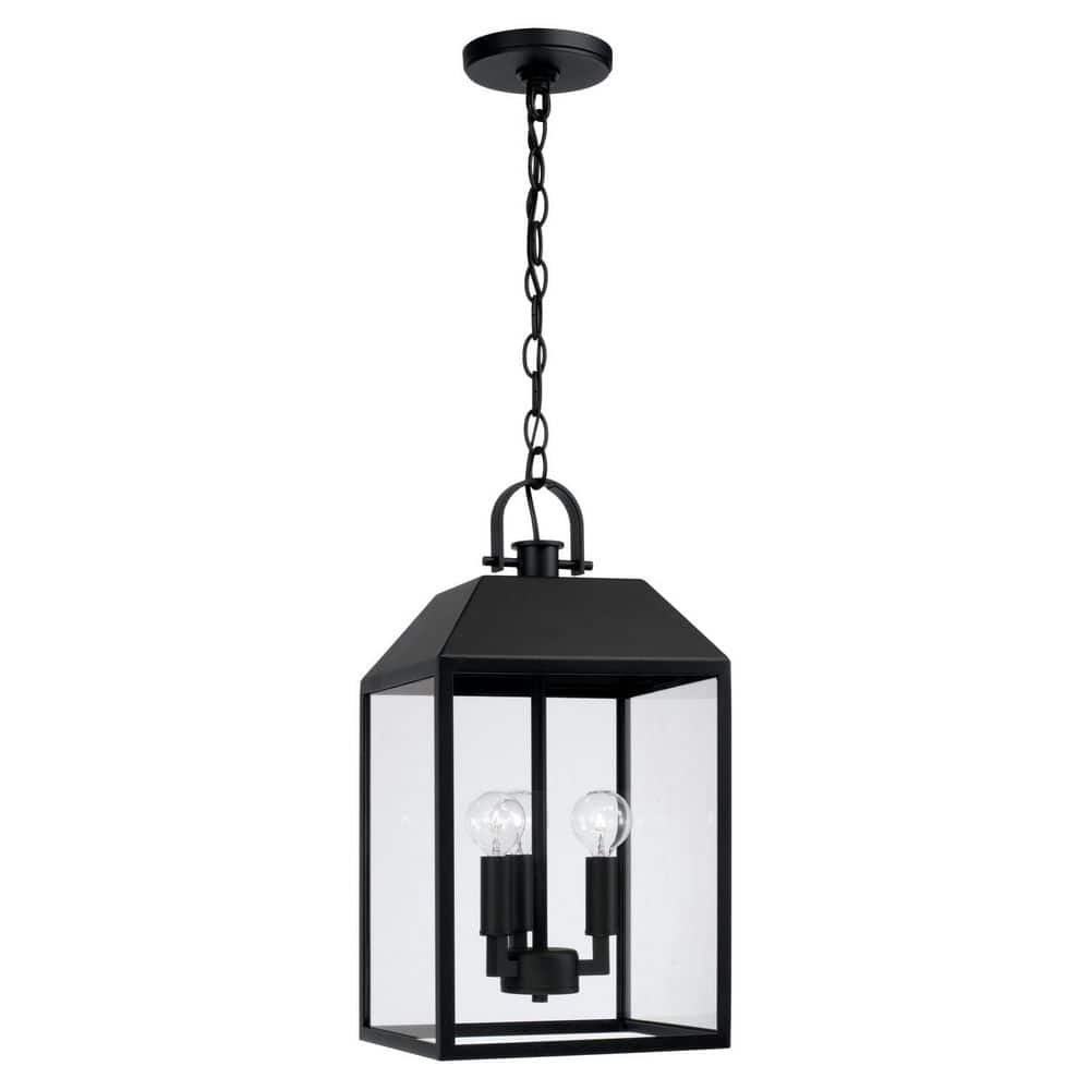 Nelson 19.50 in. 3-Light Black Outdoor Pendant Light with Clear Glass and No Bulbs Included price history on PriceWatchPro