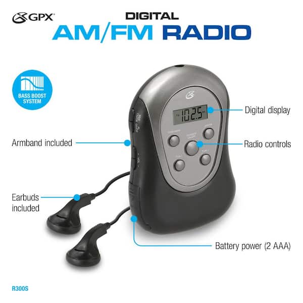 GPX Digital AM/FM Armband Radio R300S - The Home Depot