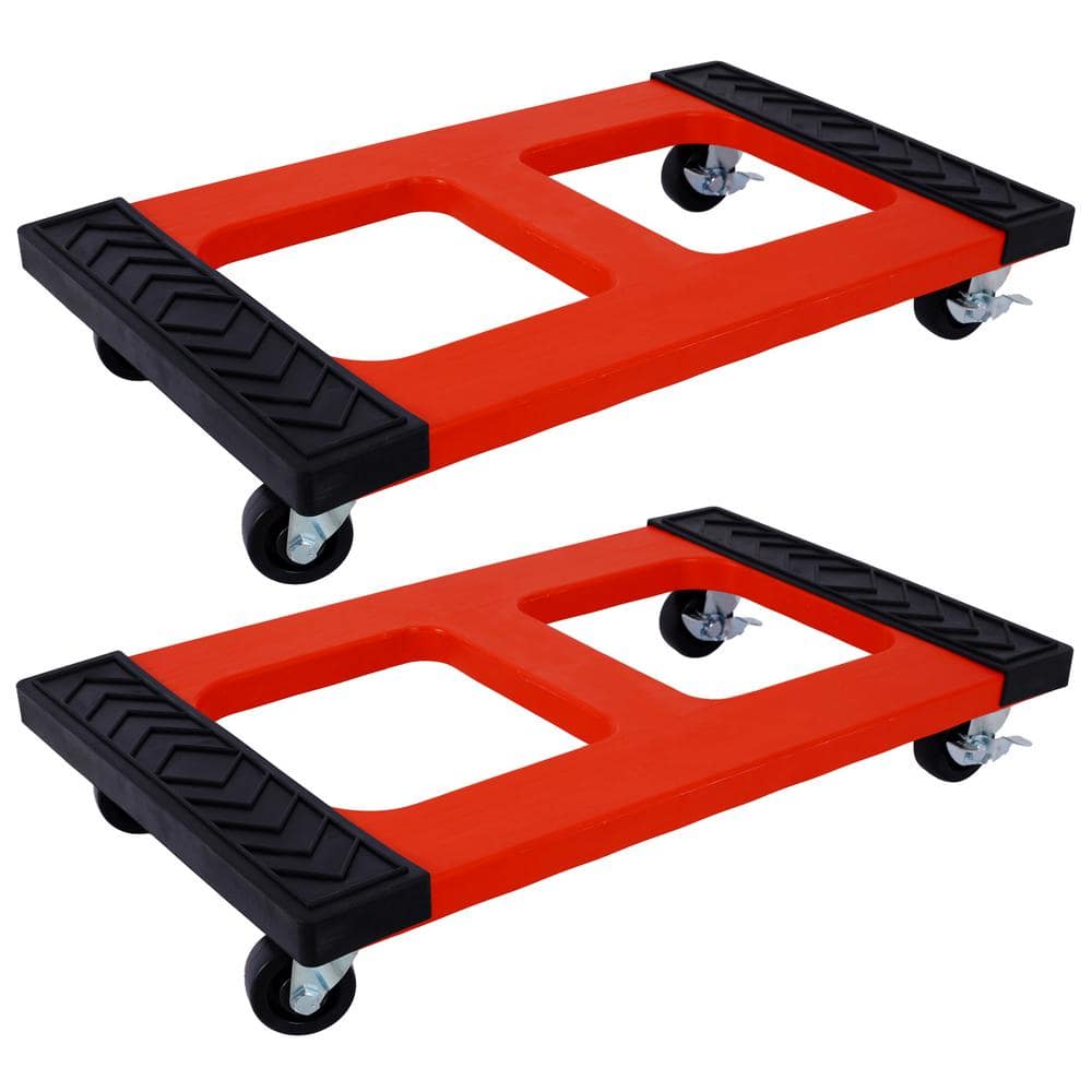 2-Pack Plastic Mover Dolly Set, 1200 lbs. Capacity, Superior Stability, Sur