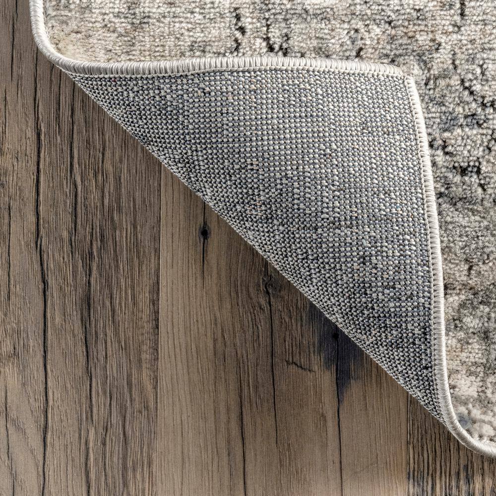Aly Ivory and Gray Abstract Washable Area Rug