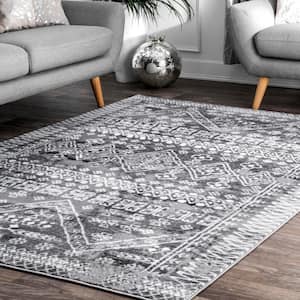 Frances Moroccan Gray 10 ft. x 13 ft. Area Rug