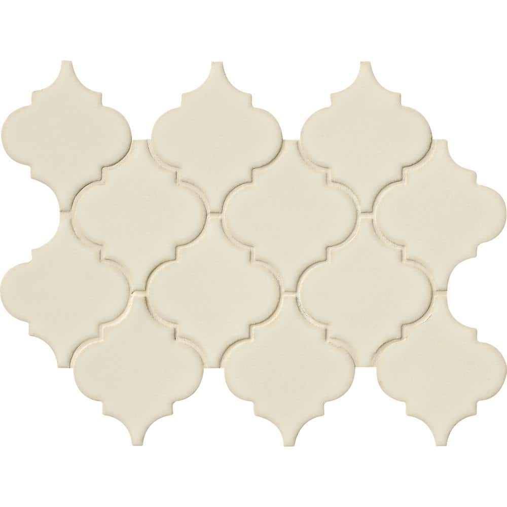MSI Antique White Arabesque 4 in. x 4 in. x 8 mm Glossy Ceramic