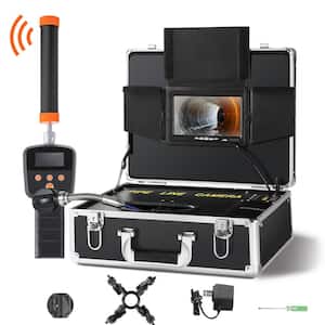 Sewer Camera 512 Hz Locator 7 in. Screen Pipeline Inspection Camera IP68 with 100 ft. Snake, DVR Function, 16GB SD Card