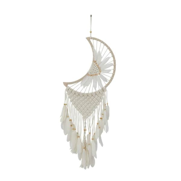 Litton Lane Cotton Gray Handmade Intricately Weaved Macrame Wall Decor with  Beaded Fringe Tassels 042909 - The Home Depot