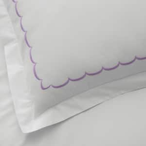 Legends Hotel Embroidered Scallop Geometric Cotton Percale Duvet Cover