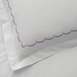 Legends Hotel Embroidered Scallop Geometric Cotton Percale Standard Pillowcase