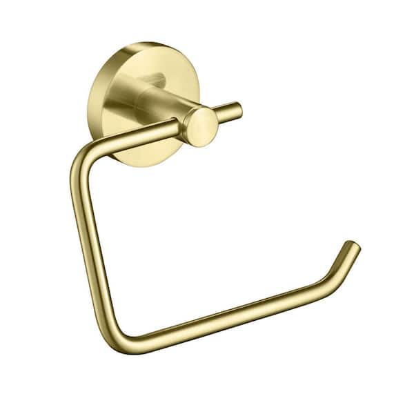 Bathroom Accessories Wall Mounted Toilet Paper Holder Round Post in Brushed Gold