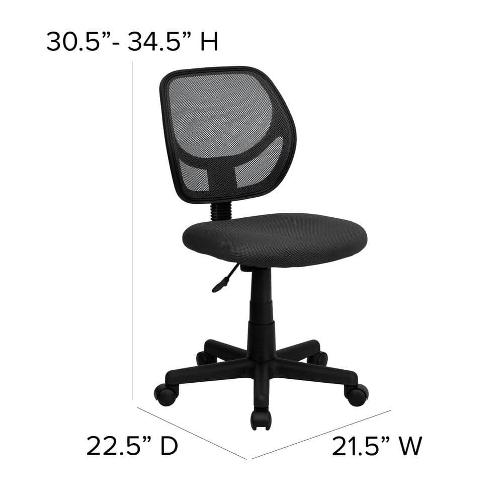 ErgoComfort 360 Swivel Mesh Task Chair with Lumbar Support, Gray and Black