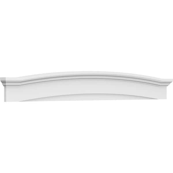 Ekena Millwork 84-in. W x 10-1/2-in. H x 2-3/4-in. P Eyebrow Signature Urethane Pediment, Primed Tan